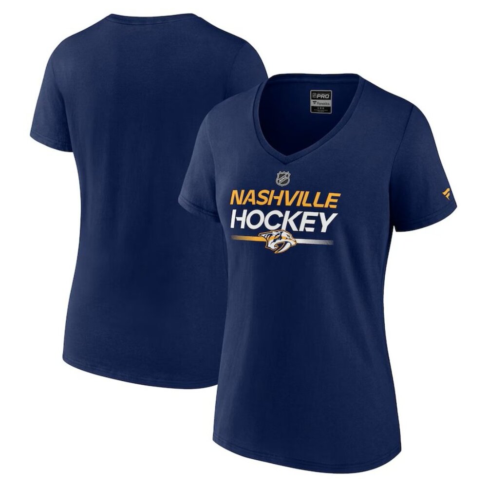 Nashville Predators Fanatics Authentic Pro V-Neck Tee NWT 2XL